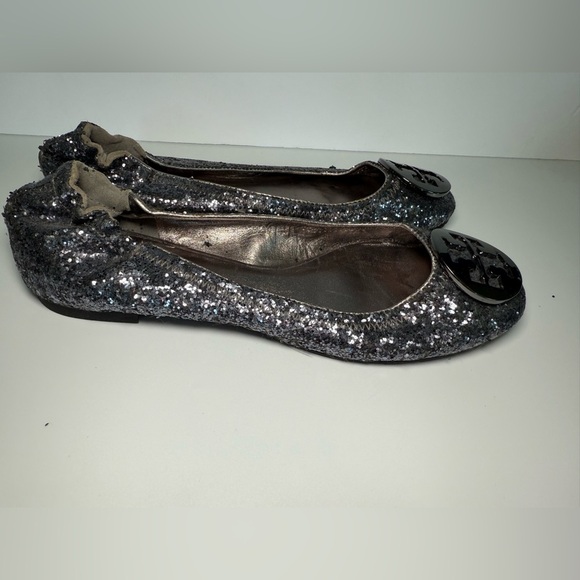 Tory Burch Reva sequin ballet flats Size 7.5  Logo Medallion - Picture 15 of 16